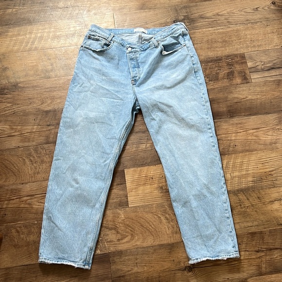 Abercrombie & Fitch Cross Button The Dad High Rise Jean 33/16 - Picture 8 of 11